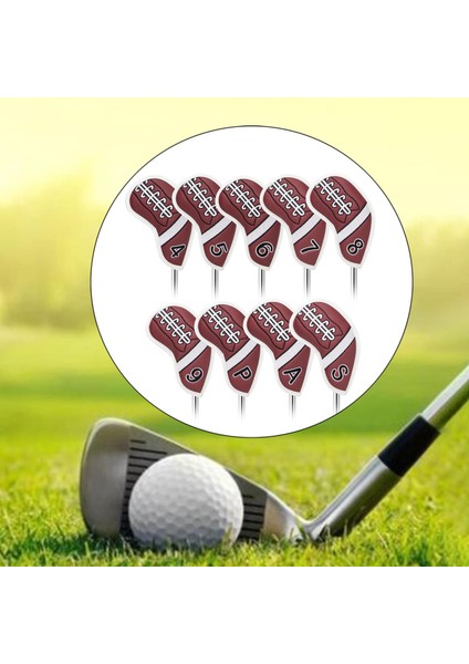9pc Golf Demir Headsovers Su Geçirmez Pu Golf Kulübü Evrensel Uzun Boynu Kapsar (Yurt Dışından) indirimleri
