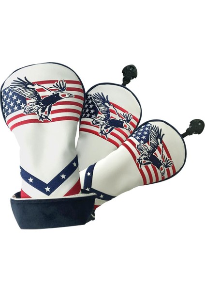 3pcs Su Geçirmez Pu Golf Ahşap Driver Headcover Club Kapak Koruma Koruyucusu Kol (Yurt Dışından) indirimleri