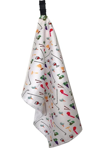 Premium Golf Havlu Mikrofiber Örgü Desen Golf Çantası Için Klip 36X106 cm Şarap Cam (Yurt Dışından)