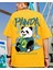 Büyük Beden Özel Tasarım Panda Sırt Baskılı %100 Pamuk Sokak Stili Hip Hop Erkek T-Shırt 1
