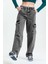 Kız Çocuk Kargo Cep Detaylı Yüksek Bel Wide Leg Kot Pantolon-PNT-0029 1