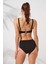 Lolita Bağlamalı Balenli Yüksek Bel Bikini Takım 231232 3