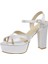 Saten 12 cm Platform Kadın Abiye Ayakkabı 1