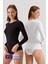 2'li Ekonomik Paket Siyah-Beyaz 1028 Uzun Kollu Basic Pamuklu T-Shirt / Atlet Set 1