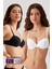 2'li Ekonomik Paket Siyah-Beyaz 6015 Milan Push Up Dolgulu Micro T-Shirt Sütyen Seti Slip Hediyeli 1