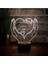 Kalpli I Love You LED Lamba Ahşap Taban 7 Farklı Işık Renkli 1