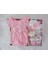 Patik Bandana Çorap Külot Kız Bayramlık Elbise Kutulu 5'li Set Pembe 11727 2