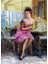 Masada Oturan Retro Kadın Pixart Sanat Elmas Mozaik Tablo Diamond Türkiye 50*68 1
