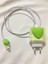 Apple Yeni Nesil Şarj Başlık ve Kablo Koruyucu Seti Green Lovely Tasarımlı 1
