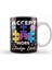 Accept More Judge Less Autism Awareness Support Puzzle Kupa Bardak Porselen 1