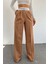 Kadın Camel Palazzo Cepli Pantolon QNS037 2