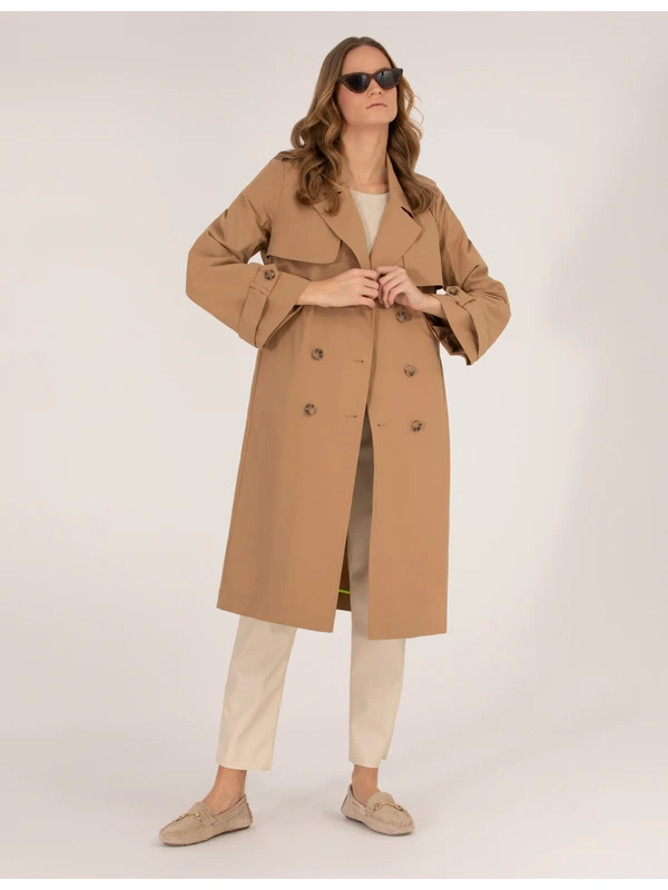 Pierre Cardin Kadın Camel Trenchcoat 50263124-VR015