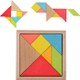 Hamaha Wooden Toys Doğal Ahşap Eğitici Oyuncak 7 Parça Orta Tangram