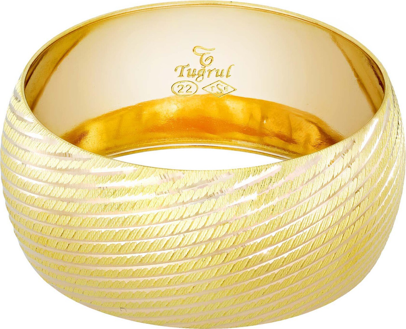 T51 Tuğrul Altın 30 gram 30 mm 22 Ayar Işçiliksiz Bilezik TBC030-2