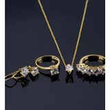 Else Silver Tektaş Gümüş Set ve Beştaş Yüzük Kombin - 15