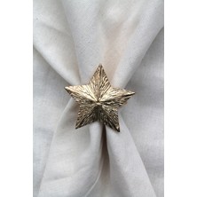 Emtory Home 6 Adet Dekoratif Gold Star Nova Peçete Halkası - Napkin Ring