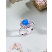 Anturaj Tasarımı Opal Taşlı Gümüş Yüzük - 14
