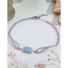 Else Silver Pırlanta Opal Taşlı Gümüş Bileklik