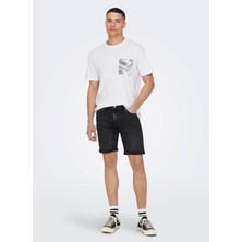 Only & Sons O Yaka Düz Beyaz Erkek T-Shirt 22025286_ONSPERRY Lıfe Reg Leaf Ss