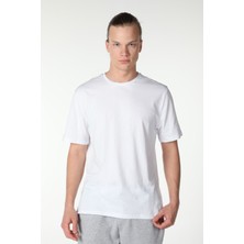 Defy's Erkek Bisiklet Yaka Kısa Kollu Regular Fit Basic Tişört Beyaz