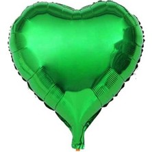 Bal10 Dünyası Kalp Şekilli Folyo Balon 45 cm Yeşil 3 Adet