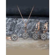 Else Silver Elmas Montürü Gümüş Gül Modeli Takı Seti