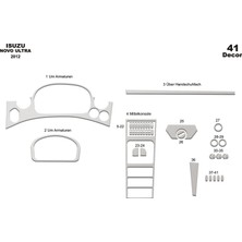 meriç cockpit design Meriç® Isuzu Novo Lüx Ön Torpido Kaplama Maun 41 Parça 2012-›