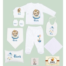 Bk Kids Kişiye Özel 10 Parça Beyaz Hastane Çıkışı Battaniye ve Yastık Hediye Seti, Yeni Doğan Bebek Giyim Hediyesi-8
