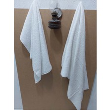 Mef Collection Banyo Havlu Seti Orta Boy Beyaz 2'li