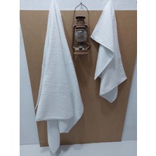 Mef Collection Banyo Havlu Seti Büyük Boy Beyaz 2'li