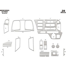 meriç cockpit design Meriç® Mercedes Actros Mp4 Ön Torpido Kaplama Maun 28 Parça 2016-2020