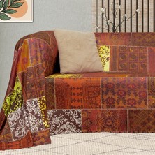 Latuda Softmicro Iskandinav Desenli Boho Kiremit Rengi Koltuk Örtüsü , Kanepe Örtüsü , Koltuk Şalı , Tv Battaniyesi  130X180 cm