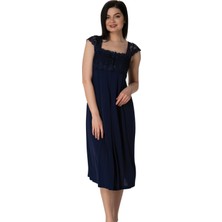 Effortt Kadın Lacivert Lohusa Gecelik 2304