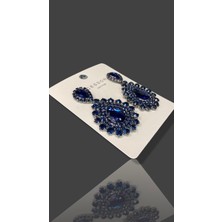 My Bijuteri Mavi Zircon Taşlı Modern Tasarım Abiye Küpe MY70E22310048