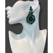 My Bijuteri Yeşil Zircon Taşlı Modern Tasarım Abiye Küpe MY70E22310060