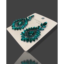 My Bijuteri Yeşil Zircon Taşlı Modern Tasarım Abiye Küpe MY70E22310060