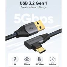 CoverZone 5 Gbps Type-C Vr Data Şarj Kablosu Oculus Quest 2 Için Link Cable 90° Type-C Uç USB 3.2 Kablo 5 Metre 3A CC1064 Profesyonel Bilgisayar Bağlantı Kablosu