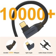 CoverZone 5 Gbps Type-C Vr Data Şarj Kablosu Oculus Quest 2 Için Link Cable 90° Type-C Uç USB 3.2 Kablo 5 Metre 3A CC1064 Profesyonel Bilgisayar Bağlantı Kablosu