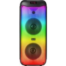 Mikado MD-40KP 40W Tws Fmli Rgb Işıklı Kablosuz Mikrofonlu Toplantı-Parti Kule Bluetooth Hoparlör