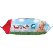 Baby Turco Islak Havlu Mendil Klasik 90 Yaprak 3 Lü Set Plastik Kapaklı