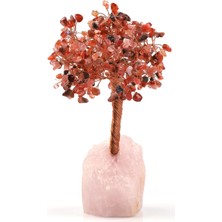 Safnaturel Pembe Kuvars - Akik Doğal Taş Ağaç