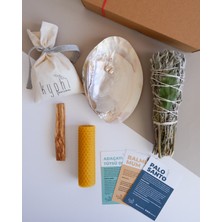 Kyphi Natural Macabeli Enerji Seti (Macabe Tütsülük-Palo Santo Tütsü- Balmumu Mum- Adaçayı Tütsü Demeti-Kese Tuz)