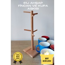 K&G Foot Rest 6'lı Ahşap Fincan ve Kupa Bardak Askılığı