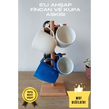 K&G Foot Rest 6'lı Ahşap Fincan ve Kupa Bardak Askılığı