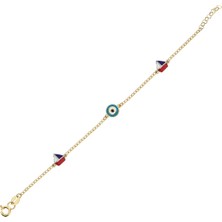 Lilarote Yelkenli Altın Çocuk Bileklik