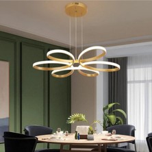 Fer Avize  Papatya Modern Yatak Odası - Salon - Mutfak Eskitme Renk Gün Işığı ve Beyaz LED Sarkıt Avize