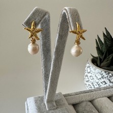 Jewstone Accessories Yıldızlı Inci Küpe