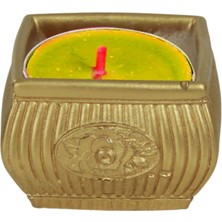 Evene Mumluk Şamdan Tealight Mum Uyumlu Mini Çizgili Çiçekli Model