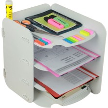 Evene Dosya Düzenleyici Masa Üstü Organizer Ahşap Evrak Raflı Model 2