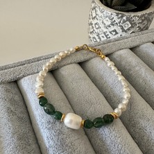 Jewstone Accessories Aventurin Taşlı Inci Bileklik